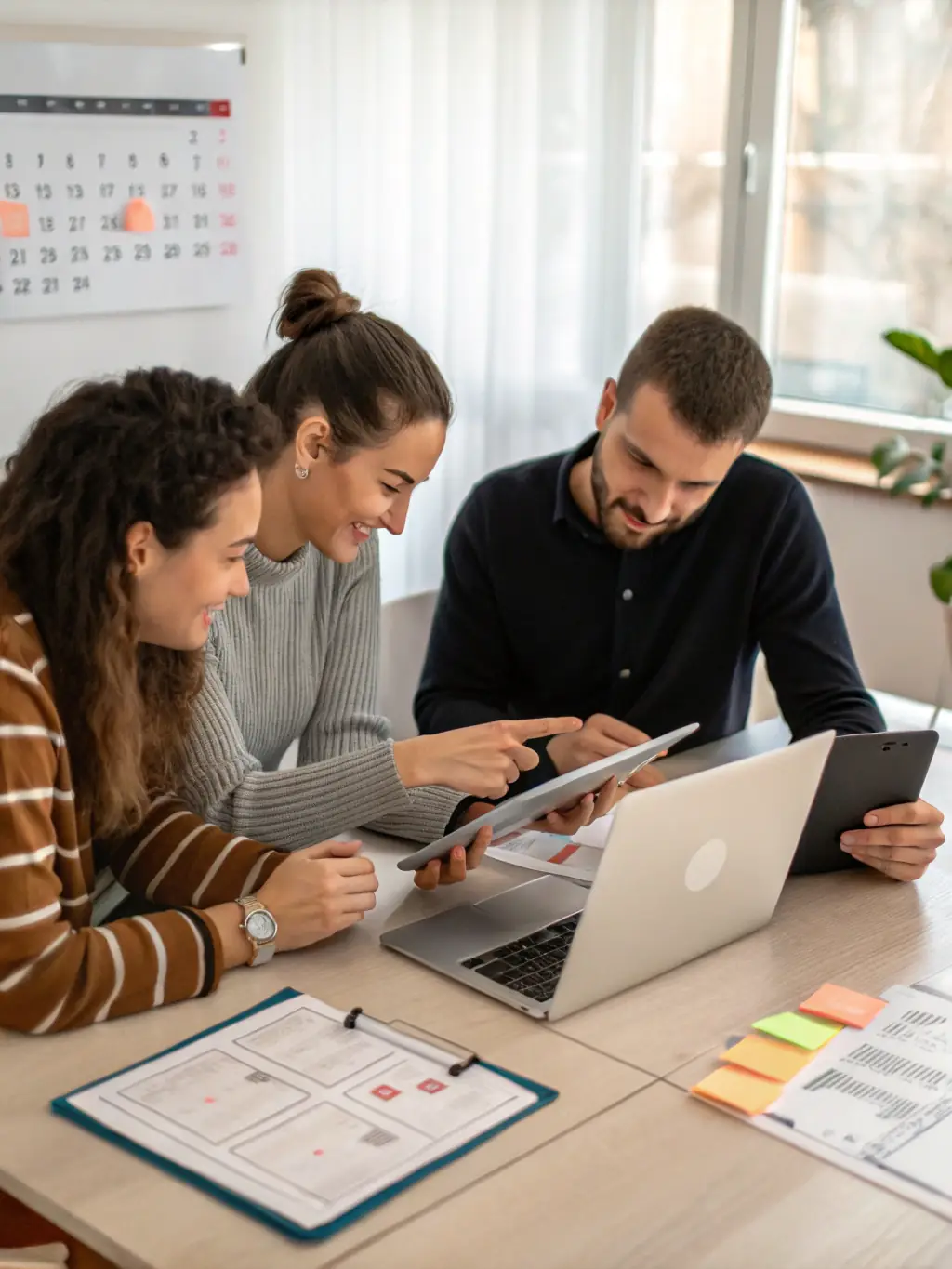 A non-profit organization team collaborating on a project, symbolizing teamwork and shared goals, set against a backdrop of community service.