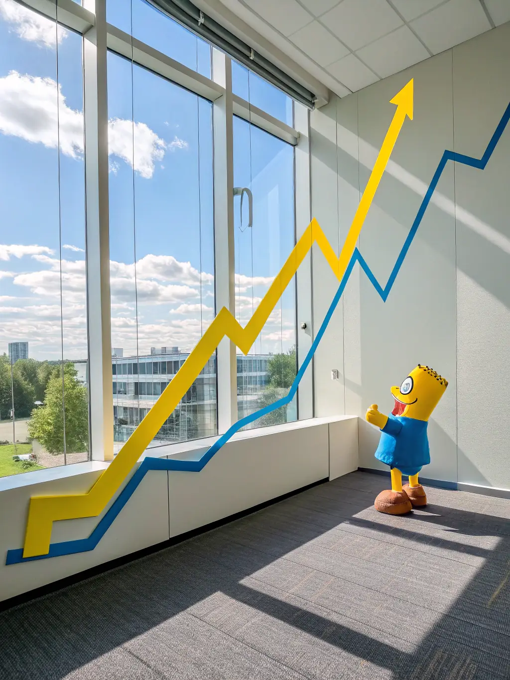 A graph showing business growth with an upward trend, illustrating the positive impact of Mulah's funding on business performance.