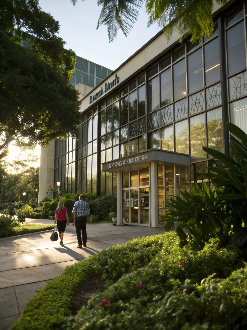 A split image showing a traditional bank building on one side and a modern office space on the other, symbolizing the contrast between Rapid Finance's traditional approach and Mulah's modern approach to business funding.