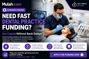 Dentist treating patient representing fast funding solutions for dental practices from Mulah