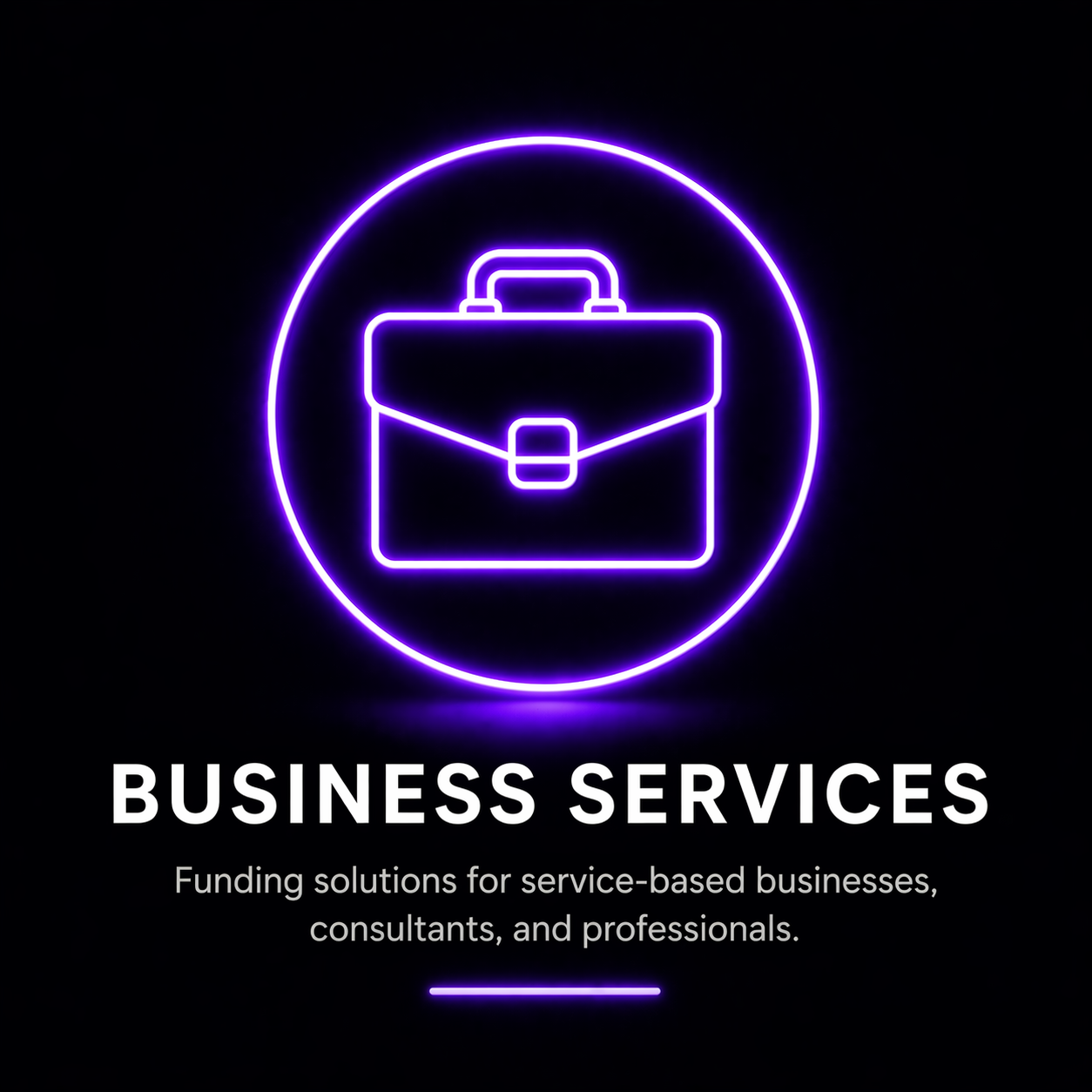 business services funding icon briefcase mulah financing consultants professional services small business capital neon icon