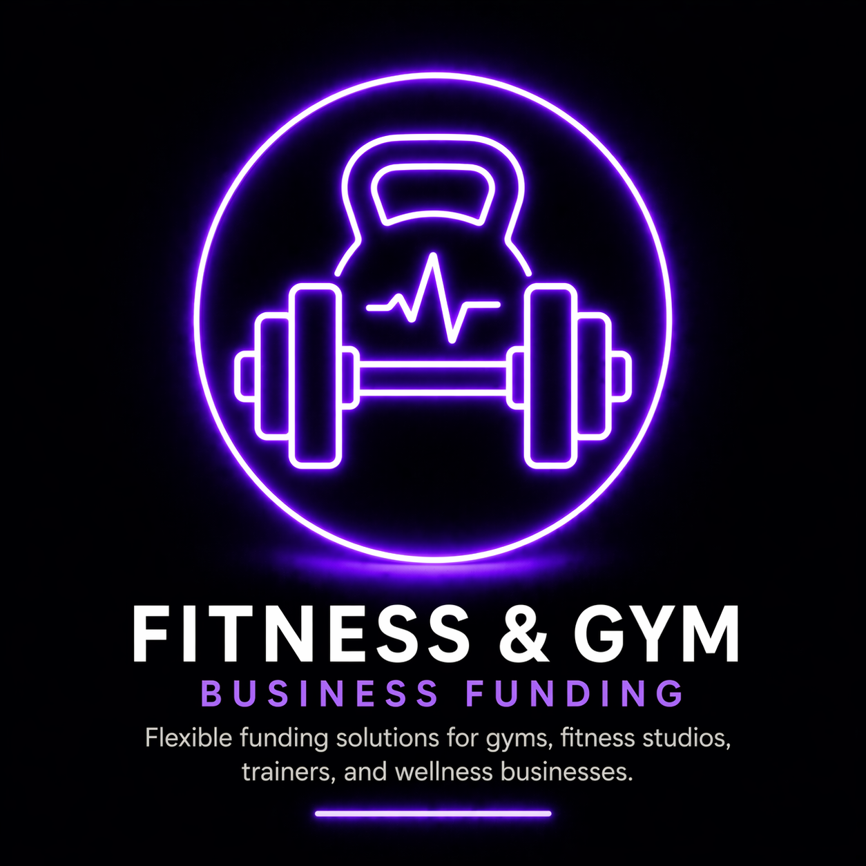 fitness gym business funding icon dumbbell mulah financing gym owners wellness business capital neon icon