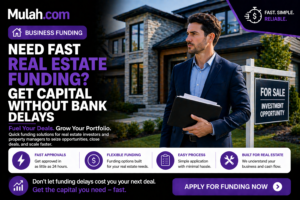 Real estate investor reviewing property representing fast funding solutions for real estate businesses from Mulah