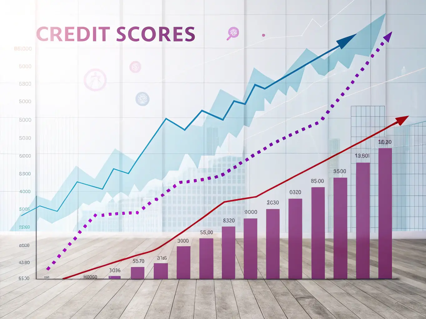 A graph showing a steady increase in credit score over time, symbolizing the positive results achieved through OnDeckClone's credit repair services.