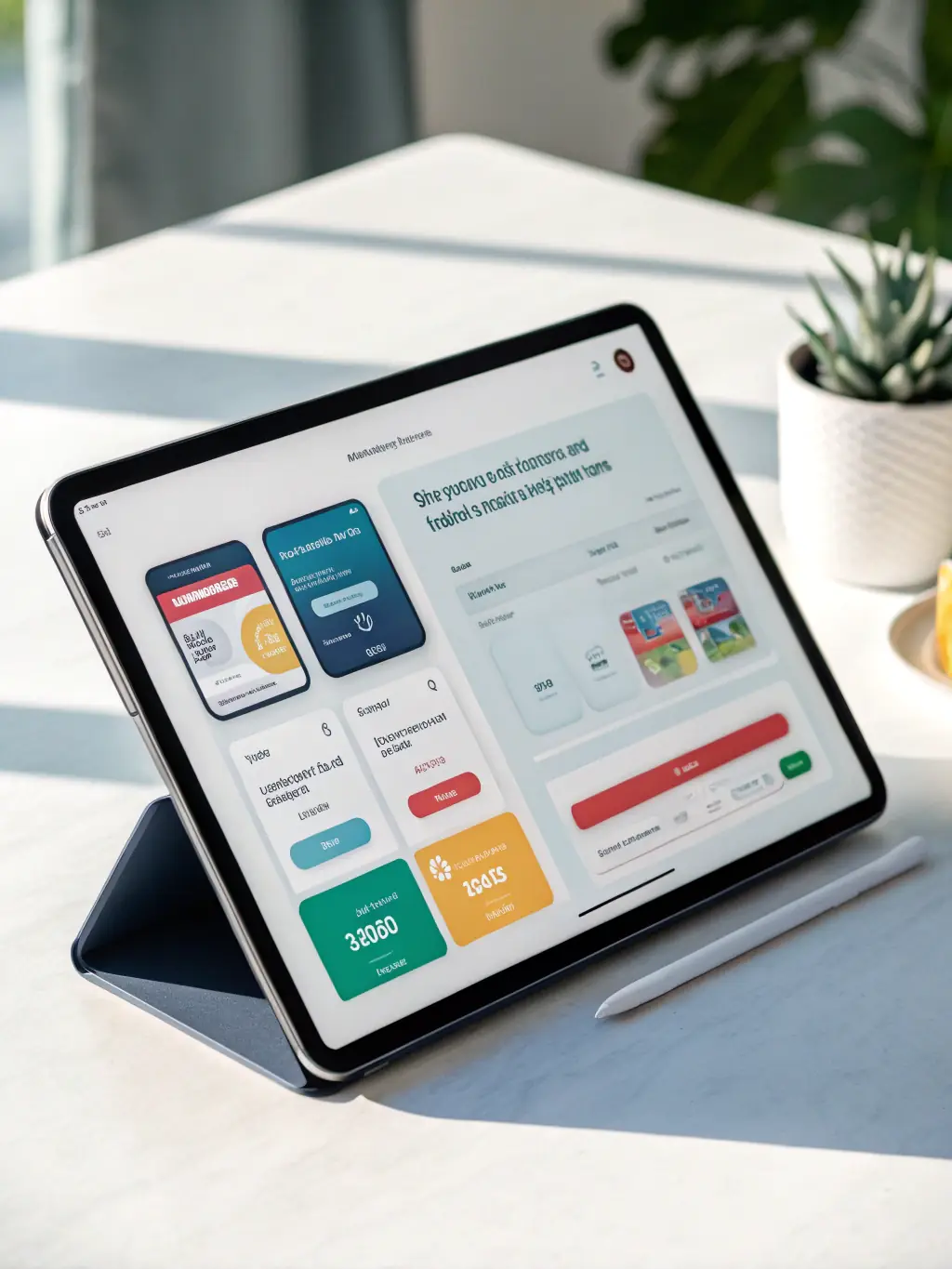 A tablet displaying a user-friendly interface for setting up a Mulah account, highlighting the simplicity of the process.